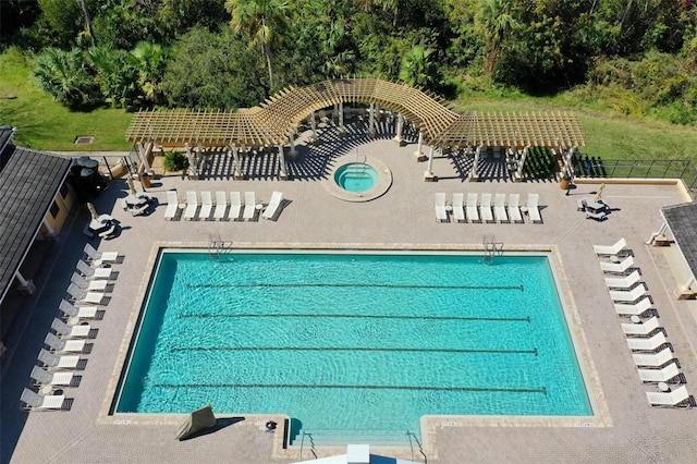 view of pool featuring a pergola