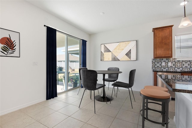 view of tiled dining space