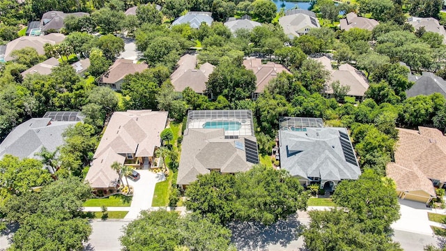 aerial view with a residential view