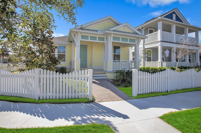 view of front of property with covered porch