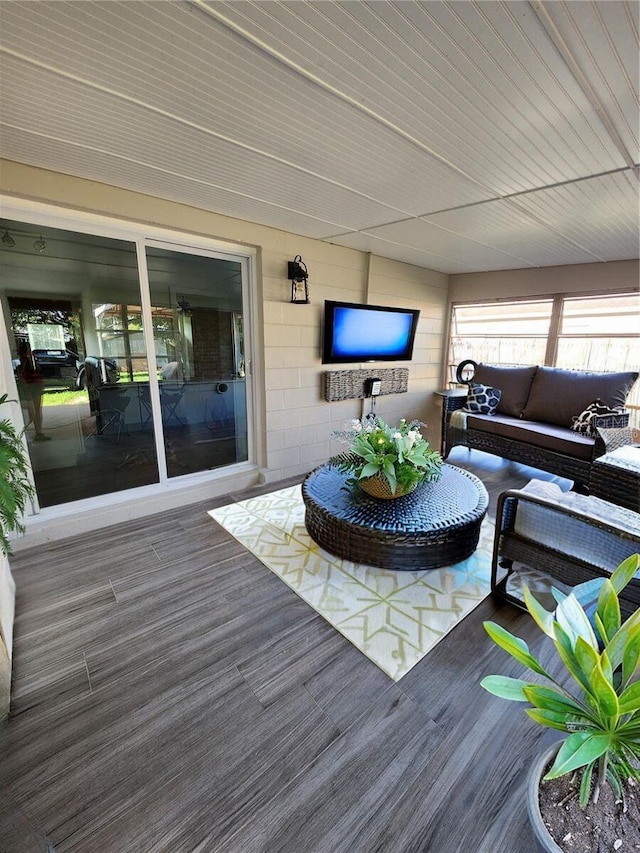 deck featuring an outdoor hangout area