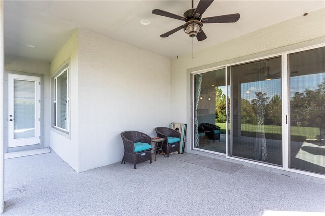 view of patio / terrace with ceiling fan