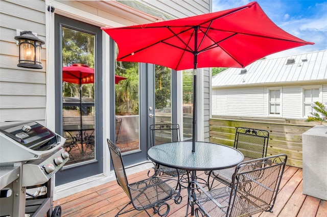 deck featuring area for grilling