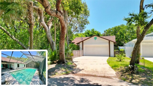 view of front of home with a garage