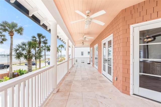 balcony with a water view