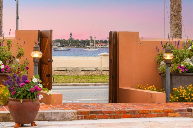 doorway with a water view