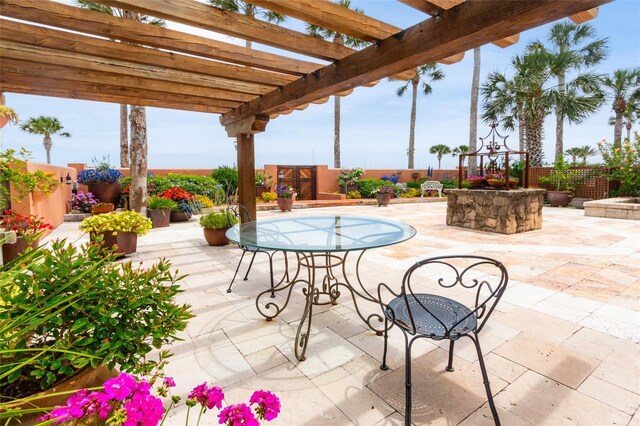 view of patio with a pergola