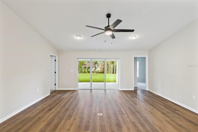 66 Ryland Dr, Palm Coast, FL 32164 - unfurnished room with ceiling fan and dark wood-type flooring