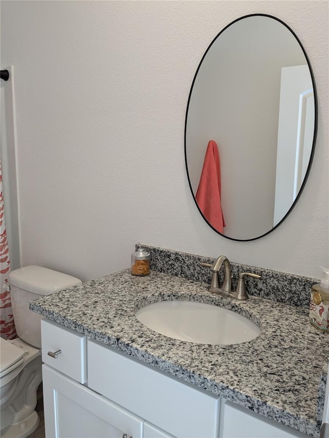 bathroom with vanity and toilet