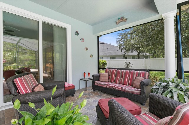 view of sunroom