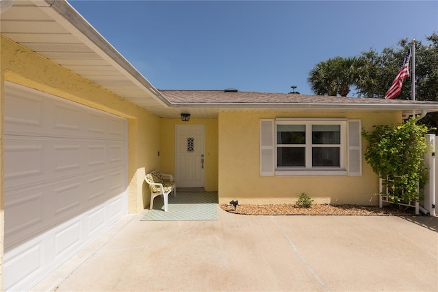 entrance to property with a garage