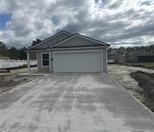 view of front of home with a garage