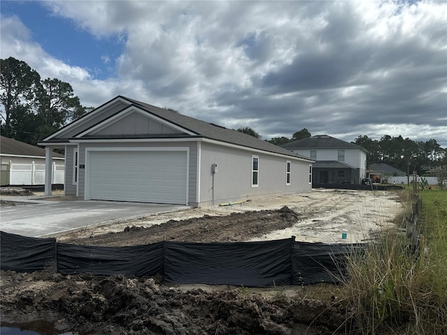 view of home's exterior with a garage