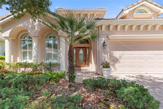 view of front of house with a garage