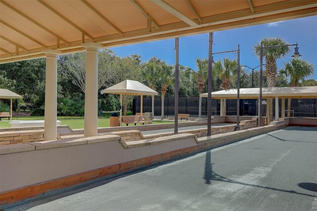 exterior space featuring a gazebo