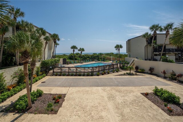 view of pool featuring a patio