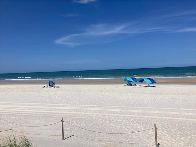 view of water feature featuring a view of the beach