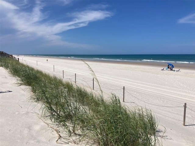 view of water feature featuring a view of the beach