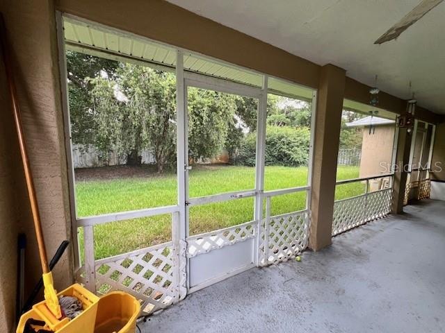 view of unfurnished sunroom