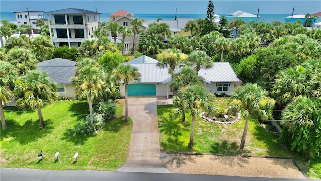 birds eye view of property with a residential view