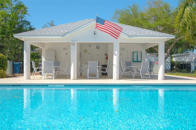 view of pool featuring a patio area