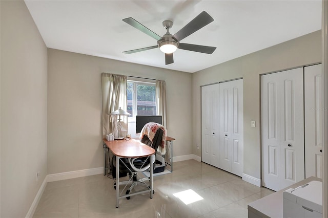 office with ceiling fan