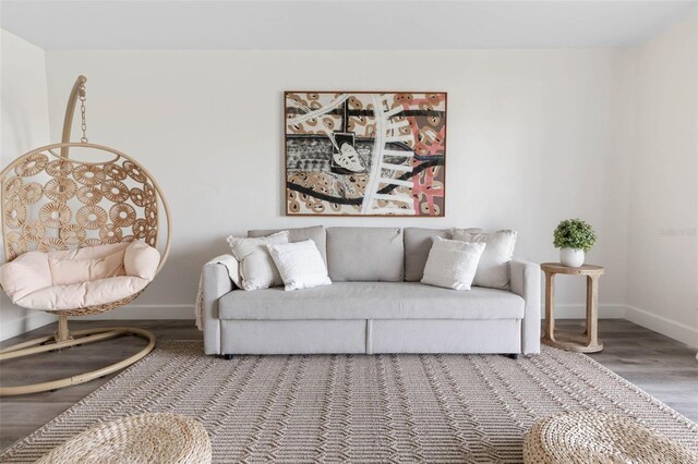 living room featuring hardwood / wood-style floors