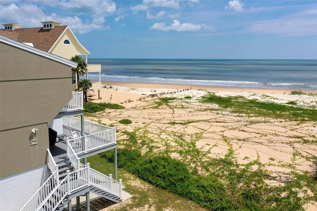 water view with a view of the beach