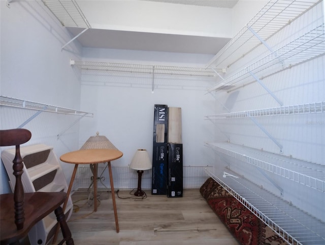 spacious closet featuring light wood-type flooring