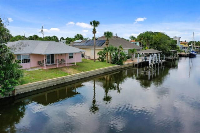 water view with a dock