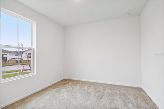 empty room featuring plenty of natural light and light colored carpet