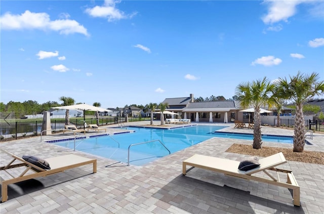 view of pool with a patio area