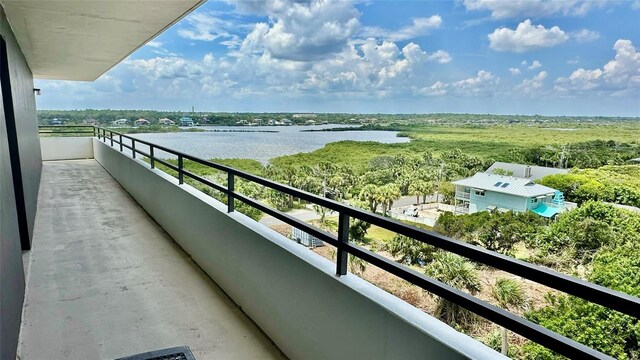 balcony with a water view