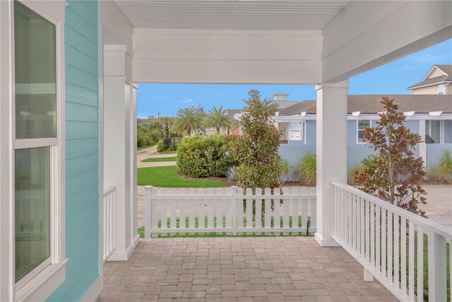 view of patio featuring covered porch