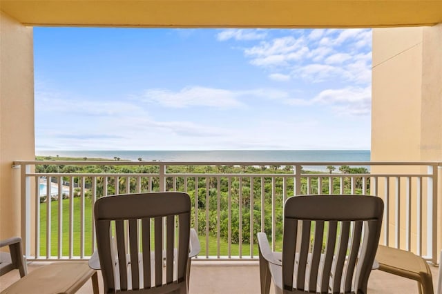 balcony with a water view