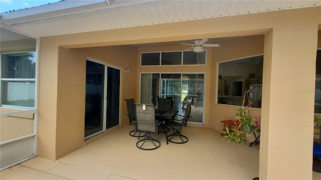 view of patio / terrace with ceiling fan