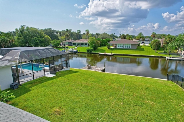 view of water feature featuring a boat dock