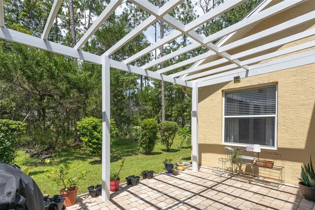 view of patio with a pergola