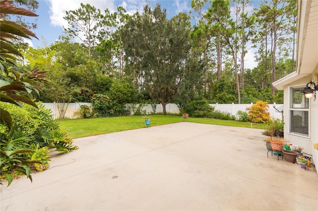 view of patio featuring a fenced backyard