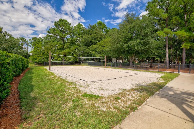 view of home's community with volleyball court