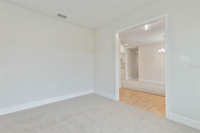 view of carpeted spare room