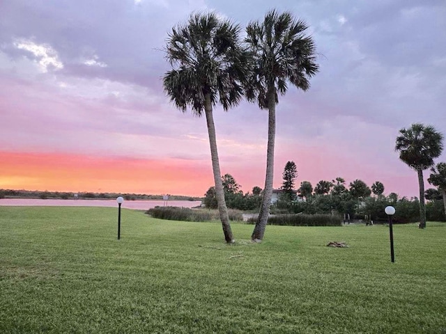 view of property's community featuring a lawn