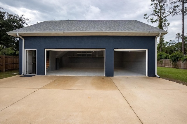 view of garage