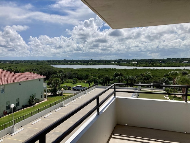 balcony with a water view