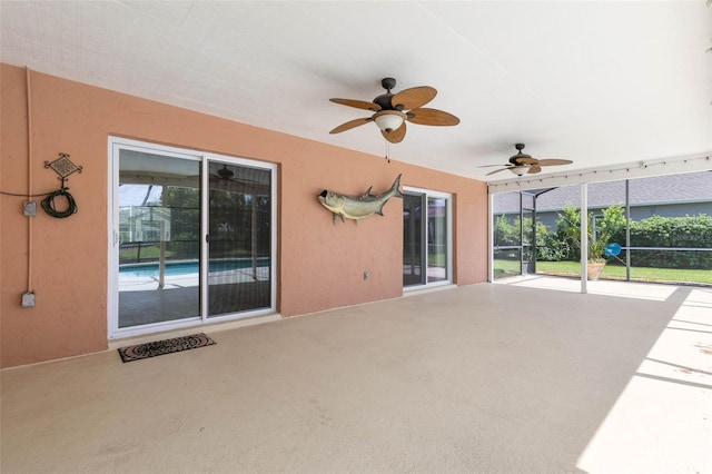 view of patio with ceiling fan