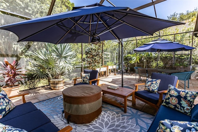 view of patio / terrace with an outdoor living space