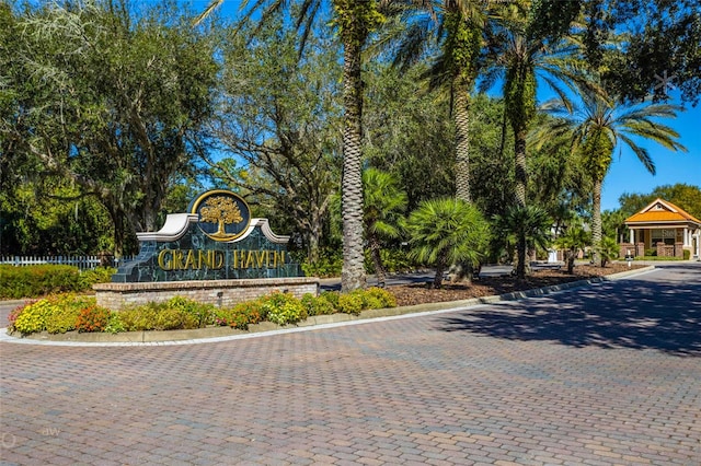 view of community sign