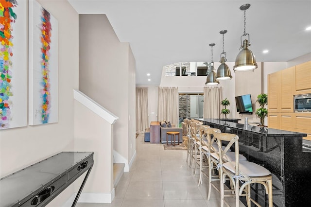 view of tiled dining area