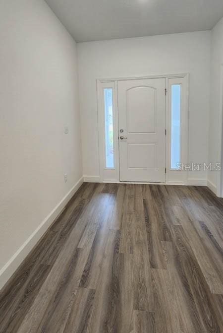 entryway featuring dark hardwood / wood-style flooring