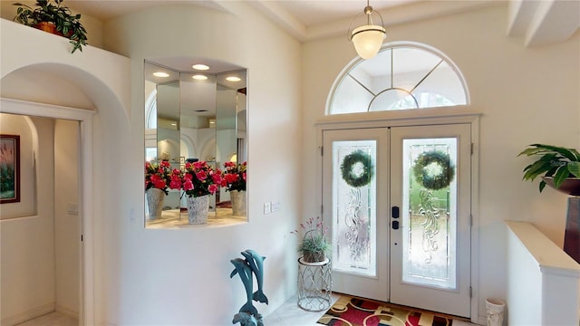 entrance foyer with french doors